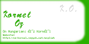 kornel oz business card